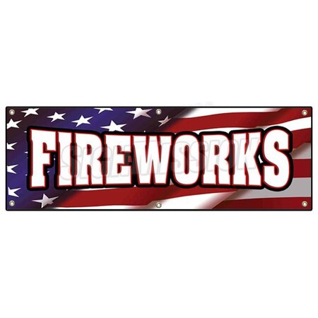 Signmission FIREWORKS BANNER SIGN stand firework store signs July 4th firecracker fourth B-72 Fireworks